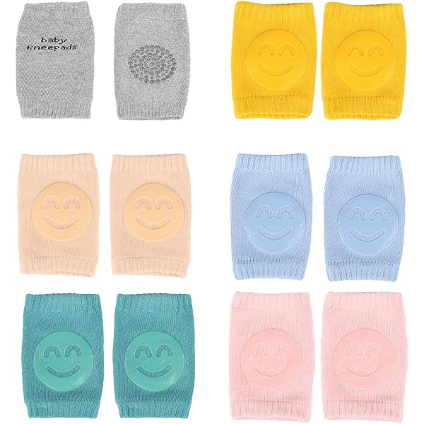 3 Paires Genouillères + 3 Chaussettes Bébé Simoda - Protection Antidérapante Pour Bébé Qui Rampent 1-3 Ans