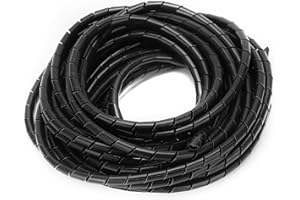 ‎MARHYNCHUS Rura Kablowa 10m Elastyczny Kabel Spiralny Kabel PVC Wąż Spiralny Izolacyjny Organizer Osłona Kabla Czarna średnica Wewnętrzna 6mm