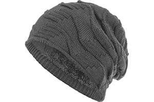 Compagno Gorro de Invierno Slouch Beanie diseño de Punto Grueso con Suave Interior de Forro Polar