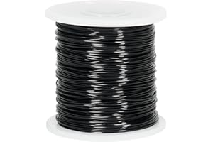 GINOYA Aluminum Wire, 20 Gauge 328 Feet Bendable Metal Wire with Spool for Craft Jewelry Making (Black)