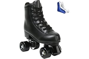XUDREZ Roller Skate Shoes for Women Men PU Leather High-top Double-Row Roller Skates for Beginner, Professional Indoor Outdoor Roller Skates with Shoes Bag