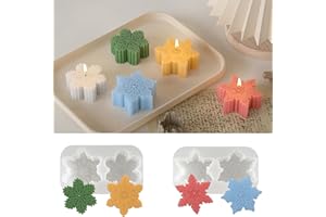 MTBRICEY 2 Pieces Snowflake Candle Moulds Christmas Epoxy Resin Mould Silicone Candle Holder Molds Resin Casting Mould for DIY Candle Making Ornament Molds for Candles Wax Soap Craft Chocolate Fondant (2 Pcs)