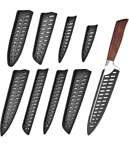 BESTonZON 2 Protezioni Per Lame In Plastica Nera - Custodia Protettiva Per Coltelli Da Cucina, Coltelli Da Frutta E Carne, Per Lame Da 4-5 Pollici, Dimensioni 13x3x0.5 Cm - 3