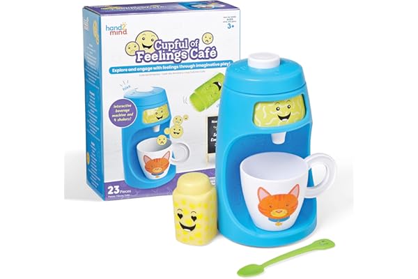 Learning Resources Café des Émotions, dînette pour Enfants, Jouets d’Imitation et d’Imagination, Jouets thérapeutiques, activités d’Apprentissage socio-affectif, Jouets de Retour au Calme