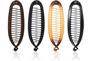 Ouligay 4 sztuki spinki do włosów w kształcie banany, bananowe spinki do włosów, spinki do włosów bananowe dla kobiet, spinka do włosów w kształcie banany, vintage spinka do włosów w kształcie rybiej