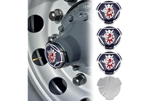 FORTEN KINGDOM 4 adesivi Grifone in alluminio per cerchioni di camion Scania, coprimozzo con emblema adesivo (blu (corona argento))