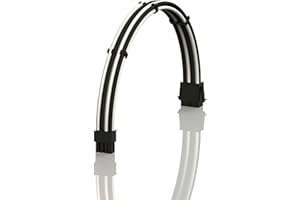 LINKUP - AVA 30cm 8-Broches (4+4) CPU ATX Carte Mère Alimentation PSU Câble d'Extension Tressé Manchon Personnalisé Mod PC avec Peignes | Pack Unique | 300mm - Blanc Noir