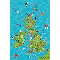 Poster Mappa Regno Unito E Irlanda Per Bambini - Formato A1 (59.4x84.1cm) - Illustrazione Colorata Della Gran Bretagna - Per Camera Dei Bimbi - Foto 13
