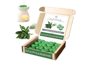 SPOTLESS LEOPARD Cera derretida de eucalipto y romero - 16 x 5 g Cera con fragancia de eucalipto y romero fuerte que se derrite en una elegante caja de regalo Regalo de cumpleaños de leopardo impecable