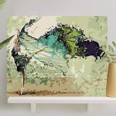 Palmiye Hobi Sanat Sayılarla Boyama Tuval Seti Fır&ccedil;a Boya Dahil (&Ccedil;ıtalı) 40x50 CM - Balerin