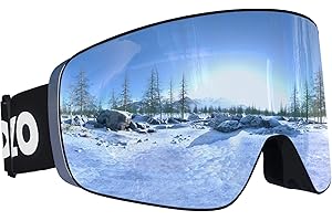 Dizokizo Magnetic Ski Goggles with UV400 Protection OTG Snow Goggles for Men & Womens Anti-Fog Professional Goggles for Snowboarding Skiing