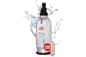 ‎ISI ISI Soda Maker Classic 1L inkl. 6 x 10 CO2 Kapseln für Soda & Sprudel - Vintage Wassersprudler Set aus PEN-Flasche mit 100% Edelstahlgewebe + CO2 Kartuschen - Wasser Sprudler - Bar Zubehör