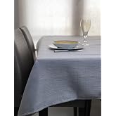 vi Ihlamur keten g&ouml;r&uuml;n&uuml;ml&uuml;, su ge&ccedil;irimsiz, kayma yapmayan premium masa &ouml;rt&uuml;s&uuml; (145 cm x 220 cm, Gri)