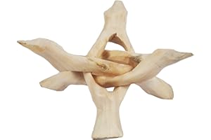 Indian Consigners Wooden Tripod Stand, Kobra Design (Natural White, 4 Inches)
