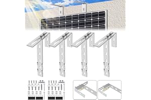 SZ-KARIDGE 4 soportes ajustables para panel solar, gancho para balcón, gancho para balcón, soporte para panel solar, apto para balcones redondos, rectangulares