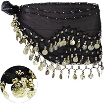Ceinture Danse Orientale - Foulard Hanche Avec Pièces Métalliques - 128 Pièces Sonores - Pour Spectacles