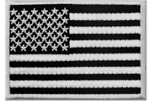 Drapeau américain tactique Brodé Crochet et boucle d'attache Patch, Blanc noir
