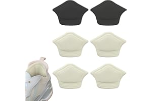 FOATCOX Fersenpolster für zu Große Schuhe, Fersenpolster mit Einlagen aus Schwamm, Shoe Patch Schuh Fersen Reparatur Set (1 Schwarz & 2 Cremefarben, 3 Paare (1Schwarz+2Cremefarben))