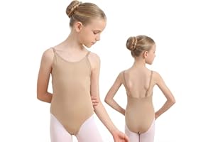 Fresilkora Nude Leotard for Women & Girls, Camisole Leotard for Ballet Dance Gymnastics with Adjustable Strap & Clear Strap, Dancewear Dance Undergarment for Girls Adult