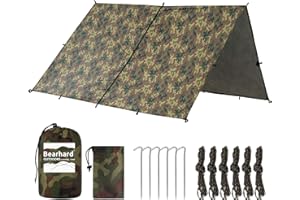 ‎BEARHARD Bearhard Wasserdicht Camping Tarp Zeltplanen, Ultraleicht Multifunktionales UV Schutz Sonnensegel Zelt, ideal für Camping, Wandern, Picknick, Outdoor Aktivitäten