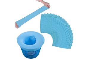 Emafymb 30 Stück Pool Skimmer Socken, Skimmerkorb Netz, Filtersocken Skimmer, Schwimmbad Skimmer Filter Sieb Netz, Filtersocken für Skimmer Teich Reinigung Schmutz und Blättern (Blau)
