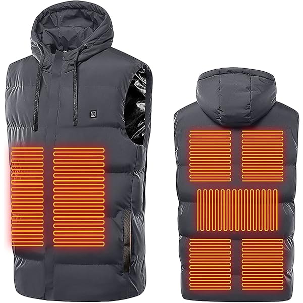 Gilet Chauffant Homme – 15 Zones Chauffantes, 3 Températures, USB, Pour Moto, Pêche, Ski, Extérieur
