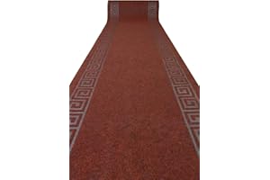 Casatessile Alfombra Runner de 67 cm de Ancho. GREK Antideslizante, Alfombra de Pasillo, Alfombra de vestíbulo, Alfombra de Fregadero - Rosso, por Metro