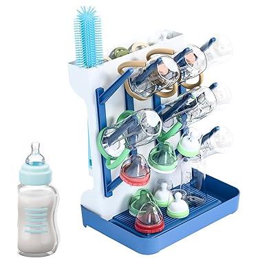 Scolabiberon E Scovolino Per Bottiglie - Rastrelliera Asciugatura Con Vassoio - Kiuiom - Foto 5