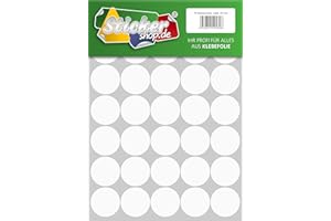 WP KLEBEPUNKTE Klebepunkte aus PVC Folie, wetterfest, Markierungspunkte Kreise Punkte Aufkleber (40 mm, weiß)