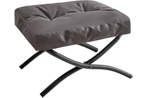 IBUYKE 11.8” H Reposapiés Plegable, Rectangular Reposapiés Taburete Acento Otomana para Silla Perezosa, Moderno Reposapiés Portátil Taburete para Sala de Estar Dormitorio, Gris Oscuro WBD020BG