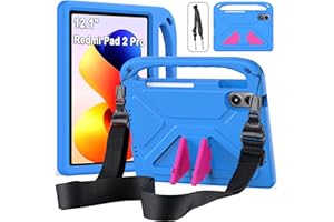 RollinCase Funda Infantil para Redmi Pad 2 Pro 12.1 Pulgadas 2025, Carcasa Antigolpes con Asa y Correa para Redmi Pad 2 Pro, Azul