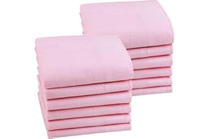HOULIFE Mens Handkerchiefs - Ladies Handkerchief, Solid Colour Hankerchiefs, 100% 60S Cotton Soft Hankies for Dad Grandad Women Wedding, 40x40cm/16x16’’, 6/12 Pieces