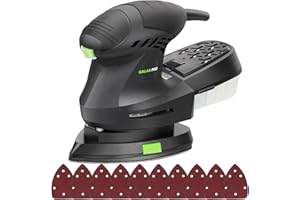 GALAX PRO 200W Detail Sander, 12000 OPM Electric Orbital Sander with Dust Collection and 10 Pieces of Sandpaper