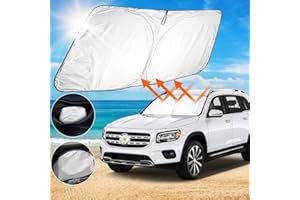 SHAOHAO Compatibile con Mercedes-Benz GLB X247 2020 2021 2022 2023 Parasole in tessuto rivestito in argento pieghevole, protezione dai raggi UV e dal calore, accessori per parabrezza
