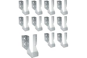 DOJA Barcelona | Soporte Viga | Pack 10 | Zapatos de Viga Tipo A | 48x136x75mm | en Zinc | Zapatos de Viga con Alas | para Soporte Poste Madera, Vigas de Madera para Pergolas, Viga Madera Exterior