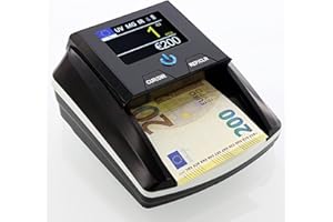Monepass D8X PRO - Détecteur Professionnel de faux billets Euro avec 8 systèmes de détection et une fiabilité de 100% (test BCE) et Batterie incluse