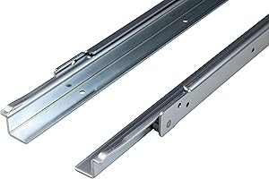 Gedotec Riel de Cajón para Cajones de Cajonera Armarios | Acero Galvanizado | Carga de hasta 100 kg | Guía Corredera Seguro | Extensión de 800 mm | 655 mm | 1 set