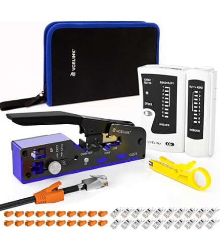 AYLINE Pinza Cripatrice RJ45 Tester Per Cirpatura Cavi Di Rete, RJ45