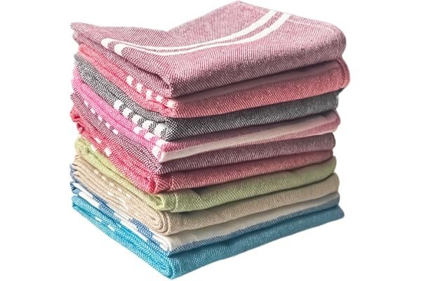 Värde® 10 Pcs Dishcloths | 12x16 Inches | Bulk Cotton Kitchen Cleaning Dish Cloths | Scrubbing Wash Cloth Sets | Multipurpose