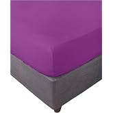 Miracle Home. Fitted Sheet 100% Brushed Microfibre, Adjustable, Elastic and Anti-Peeling. 180 x 200 cm for 180 cm Bed, Purple
