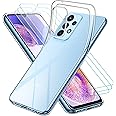 iVoler Custodia Cover per Samsung Galaxy A23 5G con 3 Pezzi Pellicola Vetro Temperato, Ultra Sottile Morbido TPU Trasparente 
