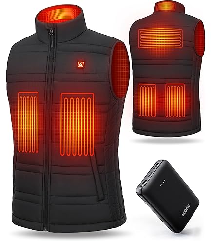 Gilet Chauffant Homme 4 Zones - Veste Chauffante Avec Batterie 10000mAh 7.4V
