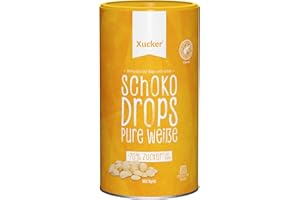 ‎XUCKER Xucker Schoko Drops weiße Schokolade - Xucker Schokolade mit Xylit Zuckerersatz I Weiße Xucker Chocolate Drops I Zuckerreduzierte Süßigkeiten zum Backen (min. 35% Kakaoanteil / 750g)