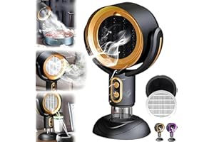 CHUDANN Ventilatore Puff Chill for Fumare, Highfan for Fumatori in Interni, Purificatore di Fumo Akafinds, Ventilatore Purificatore for Fumo Highfan, Aspiratore da Cucina Portatile da Controsoffitto(Gold,Plug