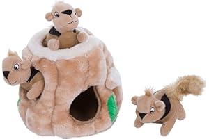 Outward Hound Squirrel Dog Toy - Plush Hide and Seek Toy - For Birthday Fun, Mental Stimulation, Boredom and Enrichment - Interactive Toys, Age, Breeds - Dog Squeaky Toy (Small)