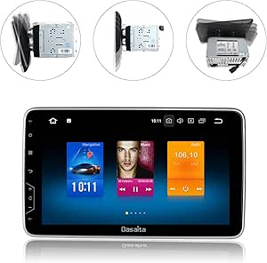 Dasaita 10.2 inch Android 9.0 Double Din Car Stereo 4GB RAM 32GB ROM Rotatable Bluetooth Car Stereo Touchscreen Support GPS Sat Nav WIFI DAB+ USB SD Steering Wheel Control FM AM RDS