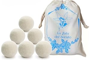 LUMINER® Palline Per asciugatrice di lana, 6 Palle Per Asciugatrice Antipiega e Cattura Peli, Palline Di Lana Per Asciugatrice