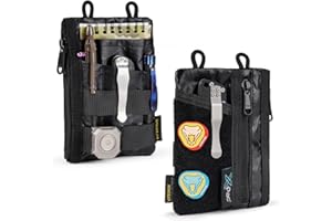 VIPERADE VE16 X-Pac EDC Pouch Klein EDC Organizer Werkzeugtasche mit 7 Taschen,EDC Organizer Tasche für Herren,Kleine Multitool Organizer Pouch mit Klettverschlussbereich,EDC Pocket Pouch-Schwarz Soft