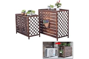 HRXQ Copricondizionatore per Esterno Tavola di Legno Ispessita Copri Condizionatore da Esterno d'Aria unità Esterna Fiore Stand per Nascondere Il Condizionatore d'Aria (Size : Large)