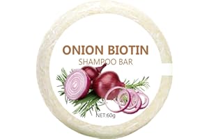 YULOKDWI Oignon Shampooing Savon 60g, Onion Biotin Shampoo Bar, Mousse Douce Contrôle Frisottis Conditionneur Purifiant Nourrissant Adultes Hommes Femmes Adolescents